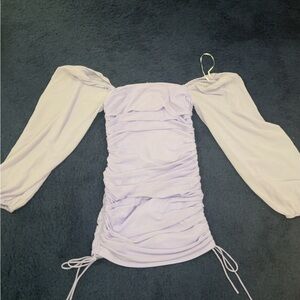 Elegant Light Purple Off-Shoulder Dress